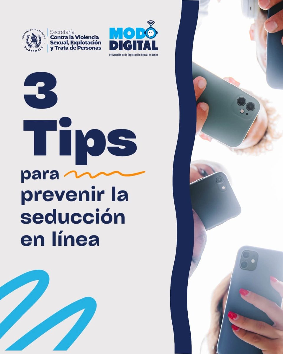 secretariasvet's tweet image. 🔒 Estas vacaciones, protégete en internet.

1️⃣ No compartas datos personales ni fotos íntimas.
2️⃣ No aceptes solicitudes de desconocidos.
3️⃣ Si un mensaje te incomoda: NO respondas, bloquea y pide ayuda.

Llama al 110 o 1510 de @PNCdeGuatemala

#SVETGuatemala #ModoDigital
