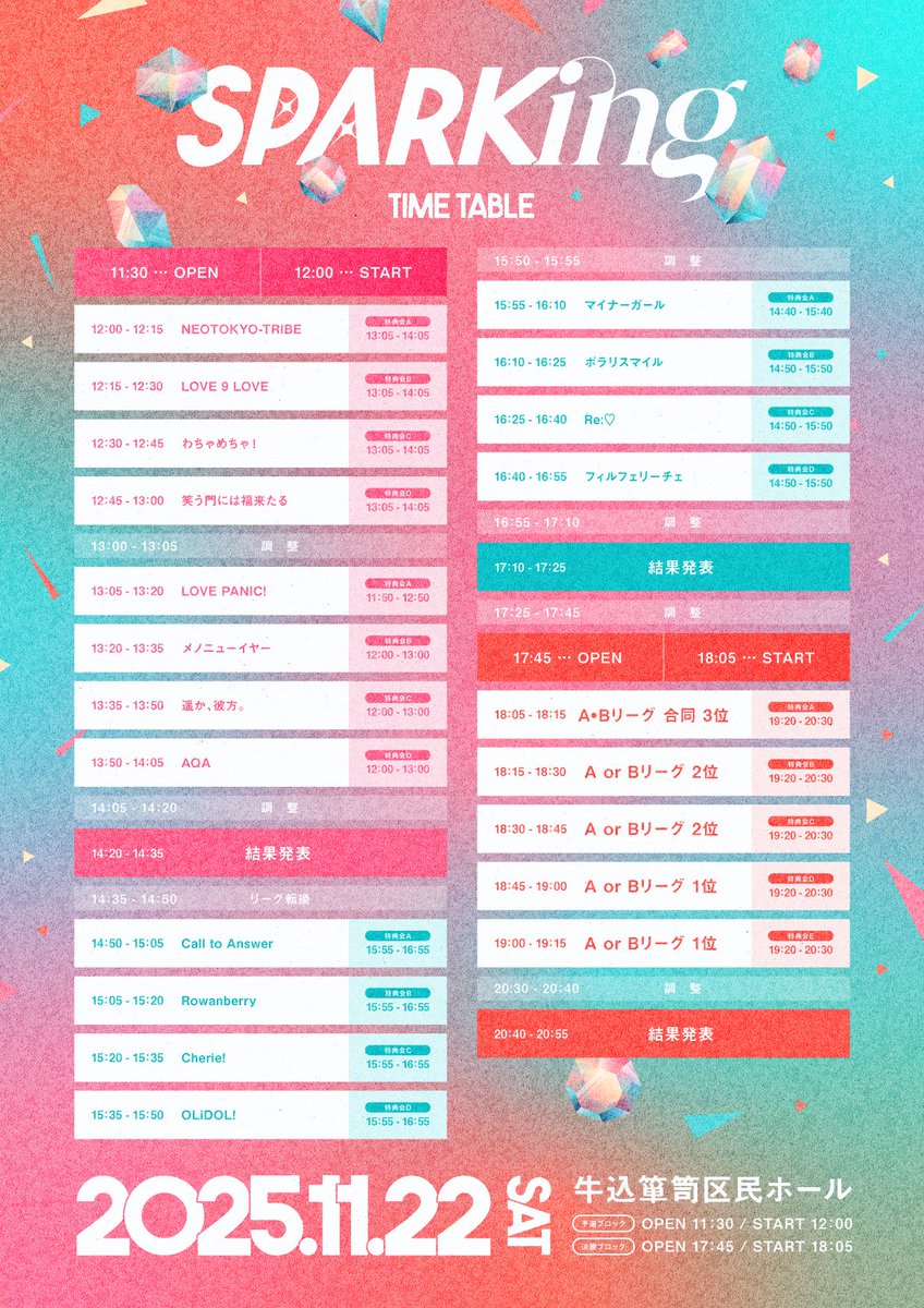 SPARK_Fes's tweet image. ／
新イベント『SPARKing』🔥

当日会場に来られない、
でもグループの力になりたいあなたへ

応援チケット販売開始🎉
＼

チケットサイトにて応援チケットの販売を開始しました🔥

お目当てに選んだグループにチケット1枚につき1Ptが加算されます🙆

🎫はこちら
t-dv.com/sparking1122

＃SPARKing