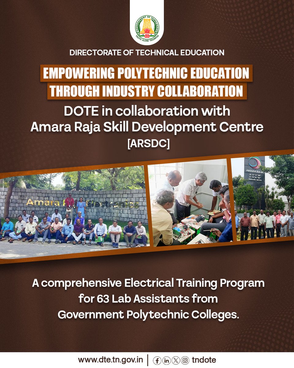 TNDOTE's tweet image. A comprehensive electrical training program is equipping participants with real-world skills in motor control, PLCs, HVAC, and renewable energy systems that directly strengthen their technical capability and industry readiness.

#ElectricalTraining #tndote #TechnicalSkills