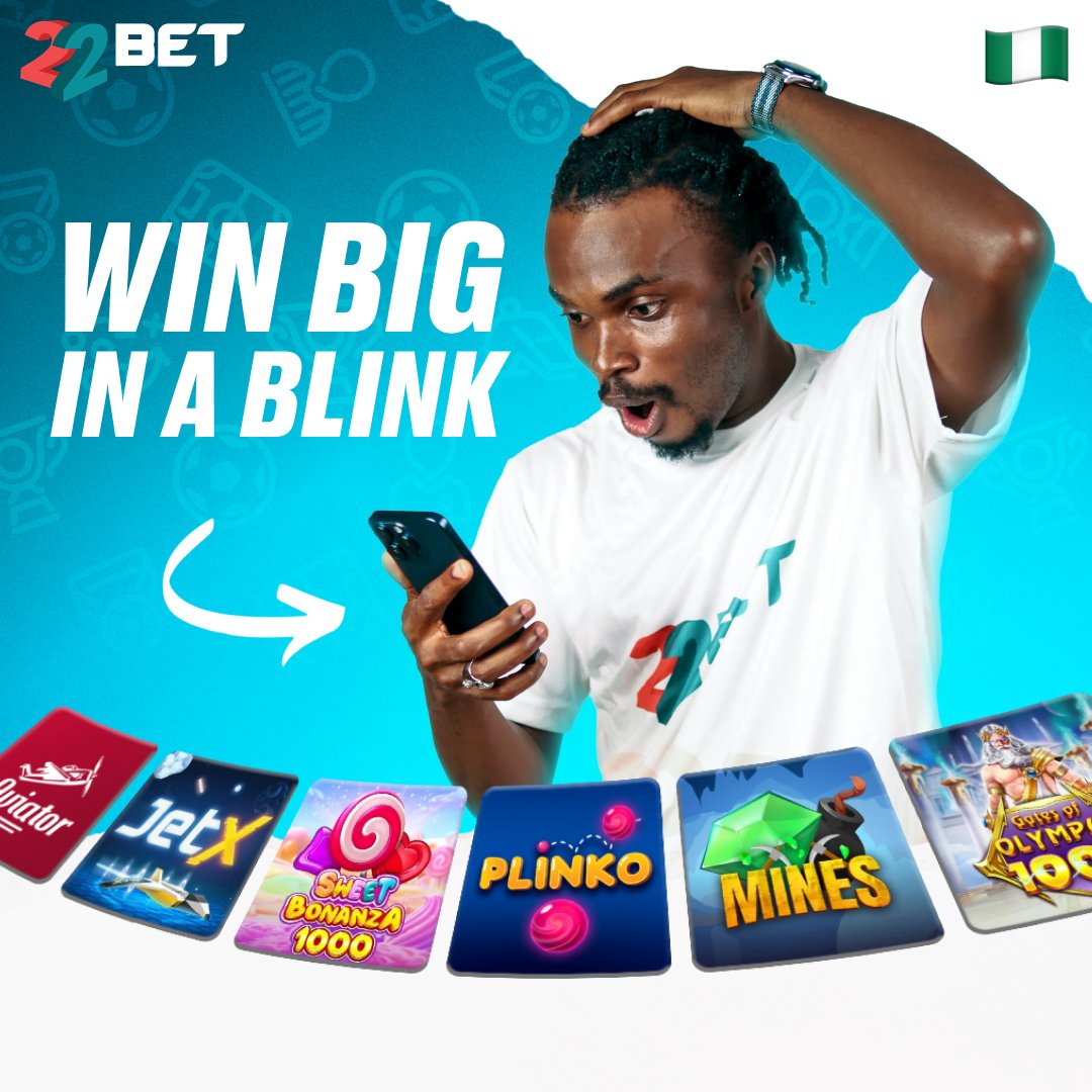 22betNaija's tweet photo. From Aviator to Sweet Bonanza, Plinko, Mines, Jet X, and Gates of Olympus — e fit be your lucky tap today!  

Tap am sharp-sharp, make the big wins no pass you💸 https://t.co/21NCmaZIzx