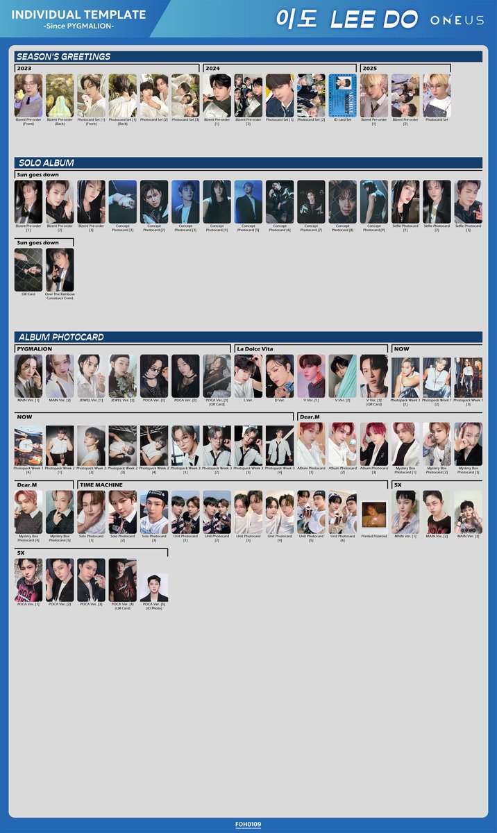 ONEUS Photocard Template Member Individual Template - Since