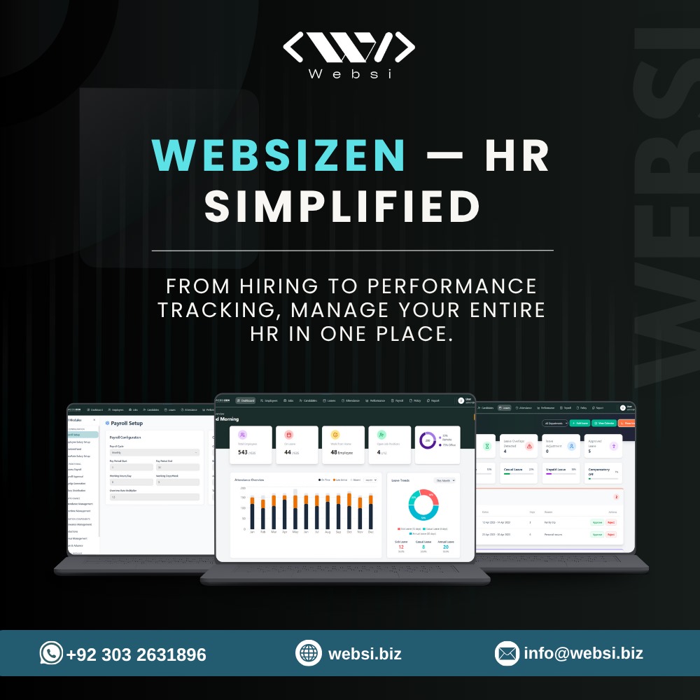 websiSolution's tweet image. HR Just Got Smarter!
Meet Websizen — your all-in-one, smart &amp;amp; scalable HRMS built to simplify your daily HR tasks and empower your team with automation, insights, and control.

Websizen keeps everything under one digital roof.
 Manage smarter. Grow faster.
#websiZen #websi #HRMS