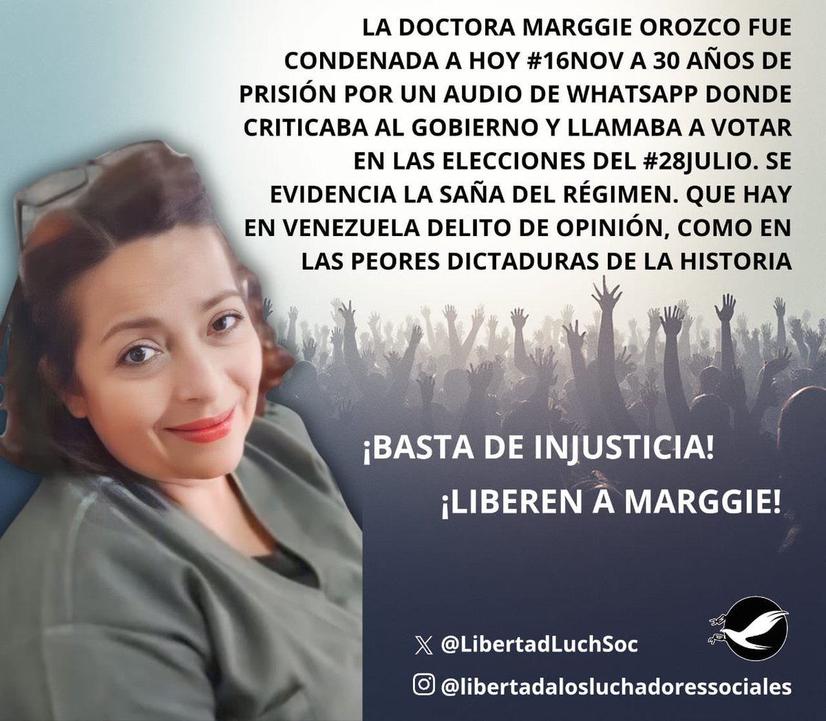 freddyzur's tweet image. ⚠️ INDIGNANTE | VENEZUELA ⚠️
La jueza Luz Dary Moreno, Jueza Cuarta de Primera Instancia del Circuito Penal del Táchira, condenó a 30 años de prisión a la Dra. Marggie Orozco.
¿La “razón”? Una denuncia hecha por la jefa del CLAP de su comunidad en Colón, Táchira, por un simple…