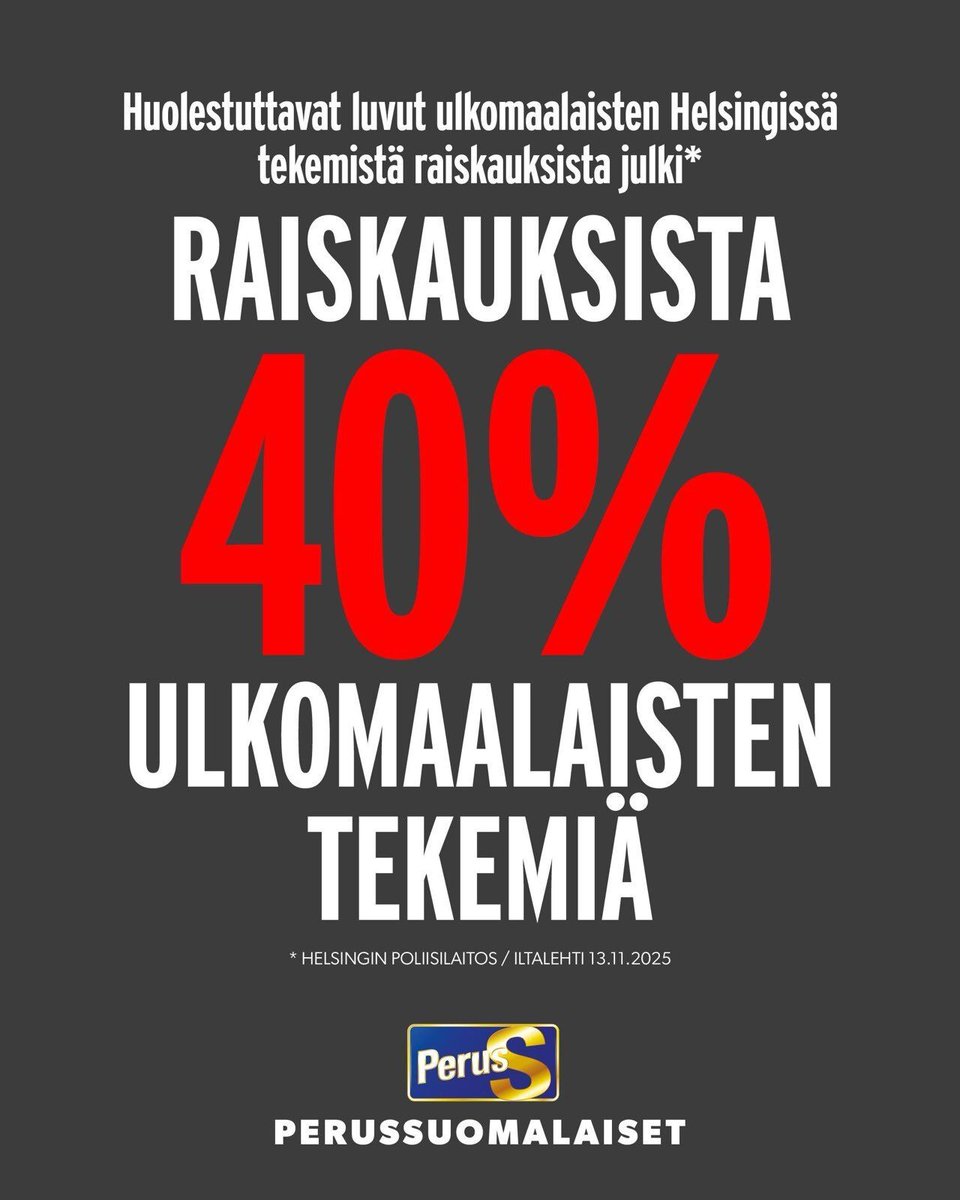 Hyvin ikävä luku. Maahanmuuttopolitiikkaa uudistetaan myös rikollisuuden takia.