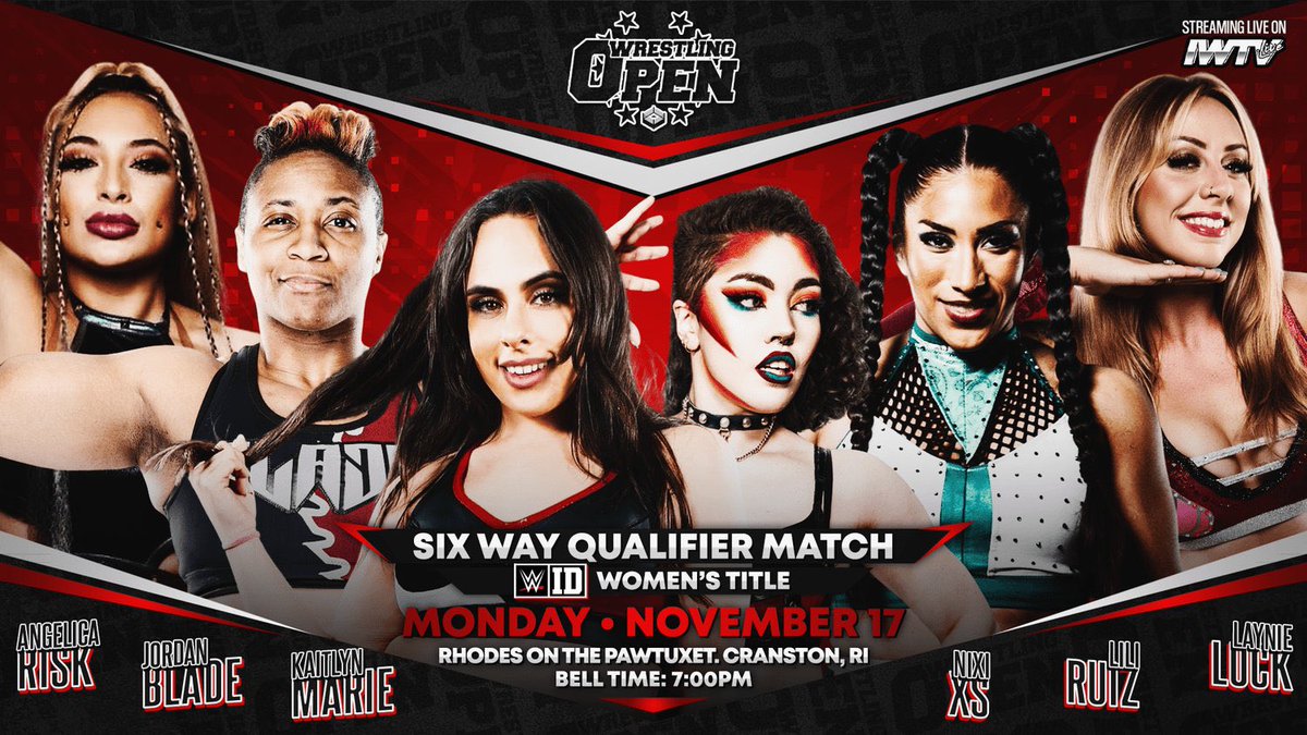 TODAY:
<a href="/WWEID/">WWE ID</a> Women's Title: <a href="/Airica_Demia/">あなたのヒーロー Airica-Demia UwU. 👉😉</a>/<a href="/BrittnieBrooks/">brittnie brooks</a>/<a href="/notorious_mimi/">Notorious Mimi</a>/ <a href="/ShannonLevangie/">Shannon LeVangie</a>/<a href="/iamtiarajames/">💎 Top Tier Tiara 💎</a> / ???
-
<a href="/MarcusMathers1/">Marcus Mathers | マーカス・マザーズ</a> <a href="/PerfectAaron1/">Aaron Rourke</a> vs. <a href="/FancyRyanClancy/">“Fancy” Ryan Clancy | 「ファンシー」ライアン・クランシー</a> <a href="/bearbronsonBC/">Bear Bronson</a>
-
<a href="/ChanThomasPro/">World Class Channing Thomas</a> <a href="/alternative_ag/">Anthony Greene アンソニー・グリーン</a> vs. <a href="/_anthonyvecchio/">Anthony Vecchio</a> <a href="/itzaaron58/">Aaron Ortiz</a> 
-
AND MORE
🔗in comments