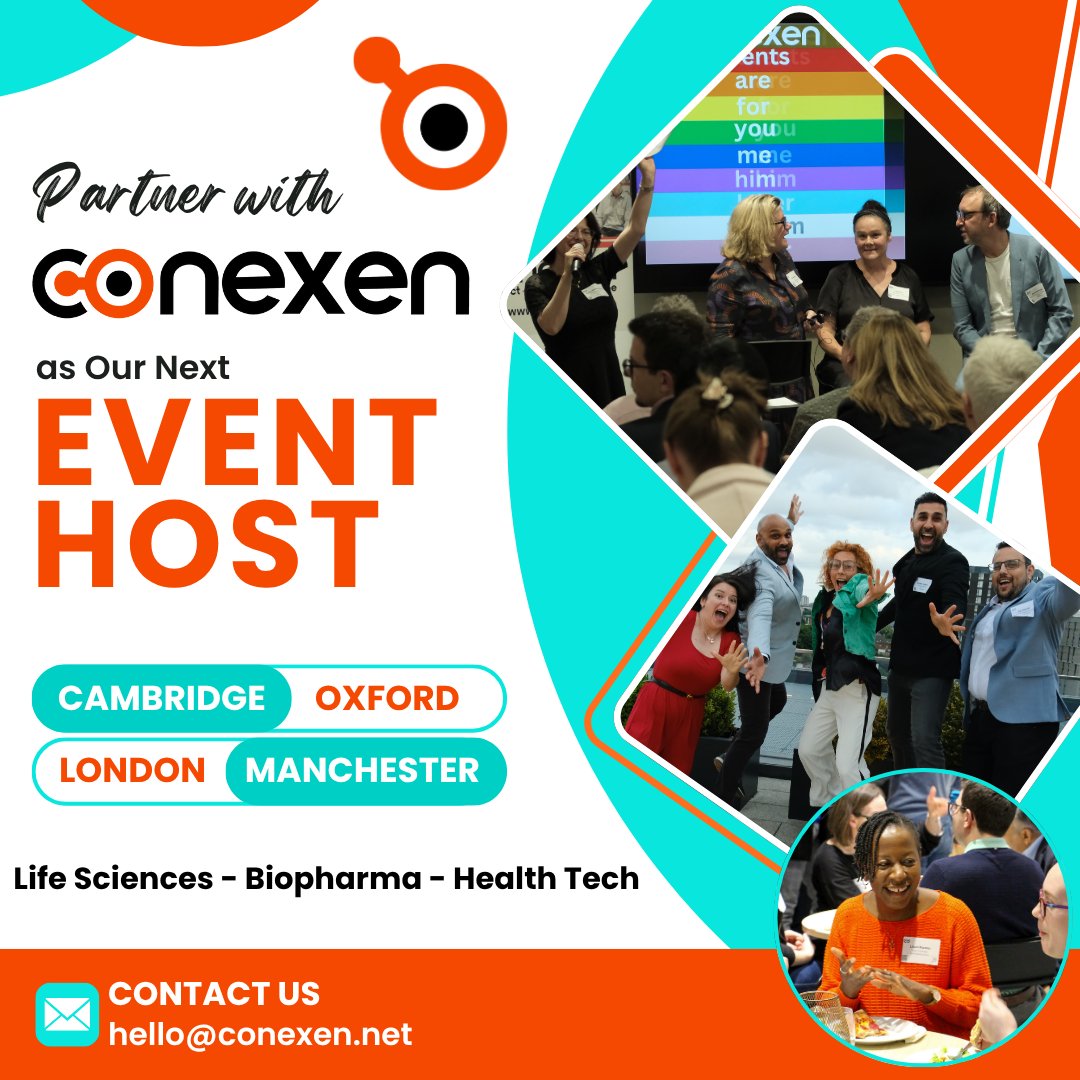 Hosting a CONEXEN community event isn't merely providing a venue. It's becoming part of the life sciences and innovation ecosystem where board positions are secured, strategic partnerships formed, and professional journeys advanced.

Drop us a line: hello@conexen.net