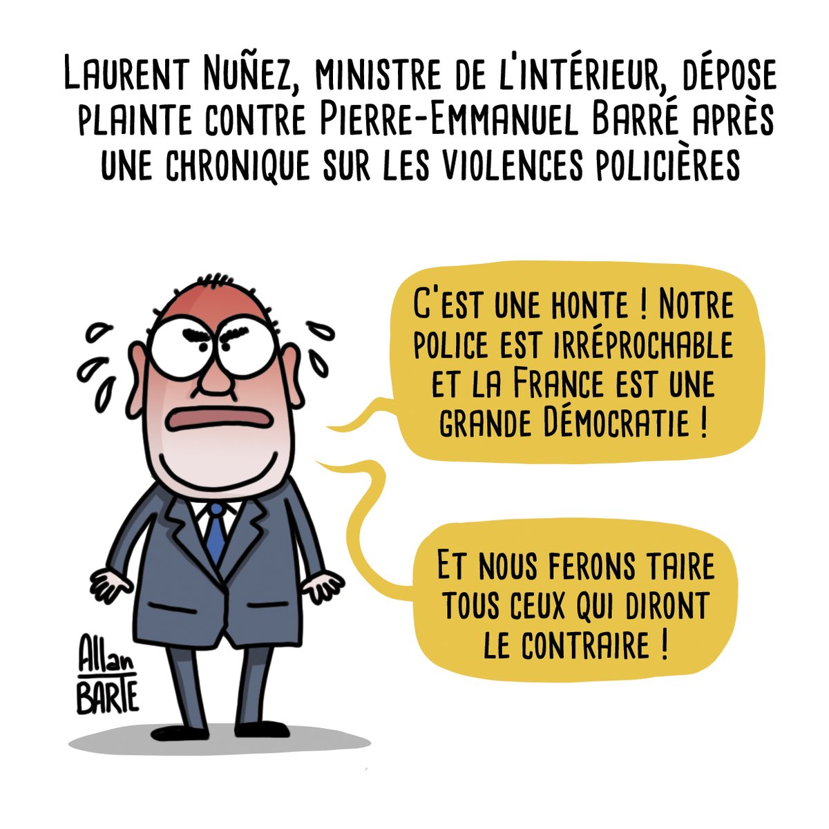 AllanBARTE's tweet image. Rappel : une démocratie, c’est un régime où l’on met les humoristes au pas !

😘Pierre Emmanuel Barré @Sale_Con