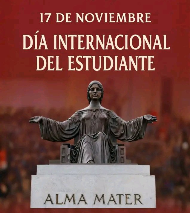 CavPami17057's tweet photo. Celebramos cada  17 de noviembre el día internacional del estudiante.
Muchas felicidades a todos.
#UnidosXCuba 
#LatirAvileño https://t.co/HOZc8RiYzE
