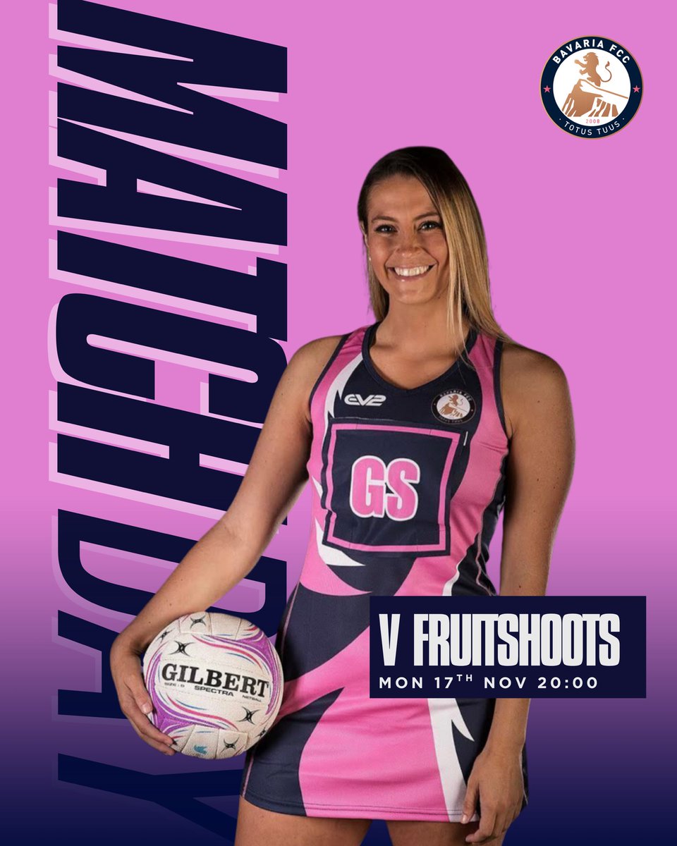 Netball returns as the senior league gets underway 🏐

We open our Division 1 campaign against Fruitshoots at 8pm tonight as we look for a strong start to the season 💪🏼

#ThePinks | #BavariaNetball 💕