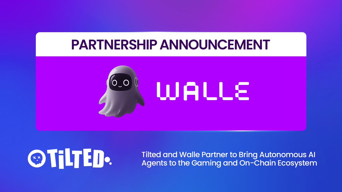 tiltedxyz's tweet image. 🚀 Partnership Announcement: Tilted x Walle 🤖💥

Tilted, the AI platform turning live gameplay into structured data, is partnering with @walle_xyz, the AI-powered wallet transforming every address into an autonomous on-chain agent.

Together, they’re building the bridge between…