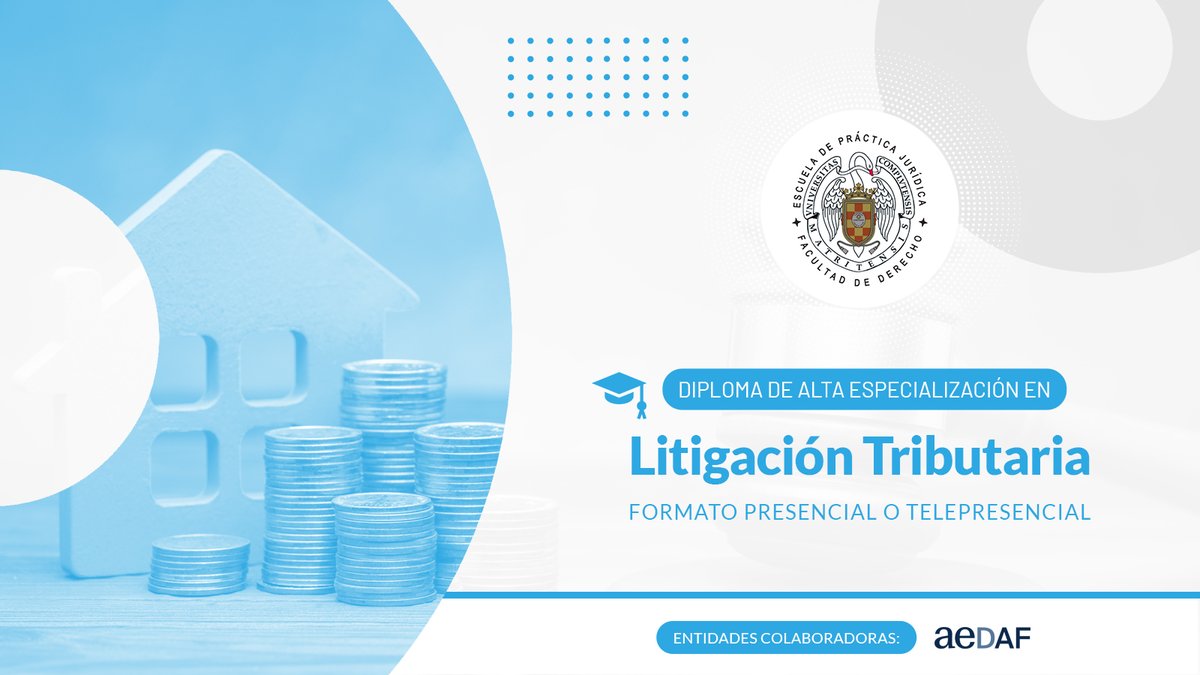 🔴 Últimos días para inscribirte en nuestro Diploma de Alta Especialización en Litigación Tributaria
🔵 Infórmate y matricúlate: epj.es/oferta-formati…

#epj #derecho #ucm
