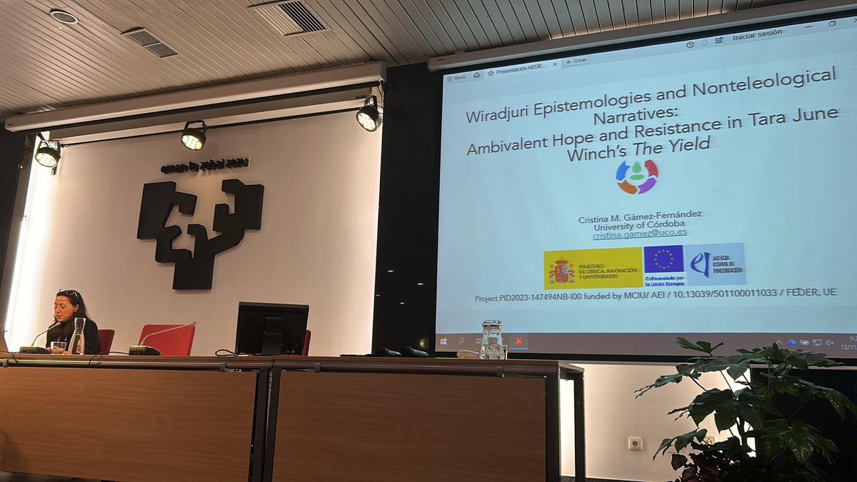 Great news from the 48th AEDEAN Conference (UPV/EHU)! Our Hoper <a href="/cristinamgamfer/">Cristina M. Gámez-Fernández (she/her/they/ella)</a> delivered a brilliant paper on Tara June Winch’s The Yield, examining Wiradjuri epistemologies, nonteleological narratives, and the complexity of hope as resistance. #AEDEAN48 #Hope