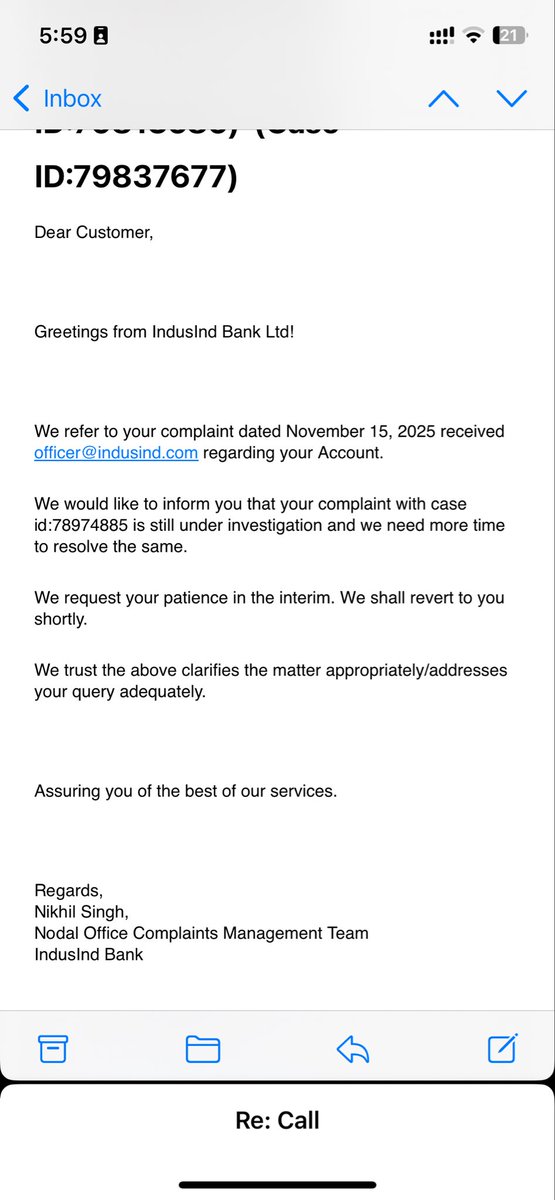 ImArunSiddesh's tweet photo. @MyIndusIndBank from
Last 2 month they are giving same reply …. They are changing complaint date for my frustrated follow-up #INDUSINDBK #worstbank https://t.co/RfDTTzoMZF