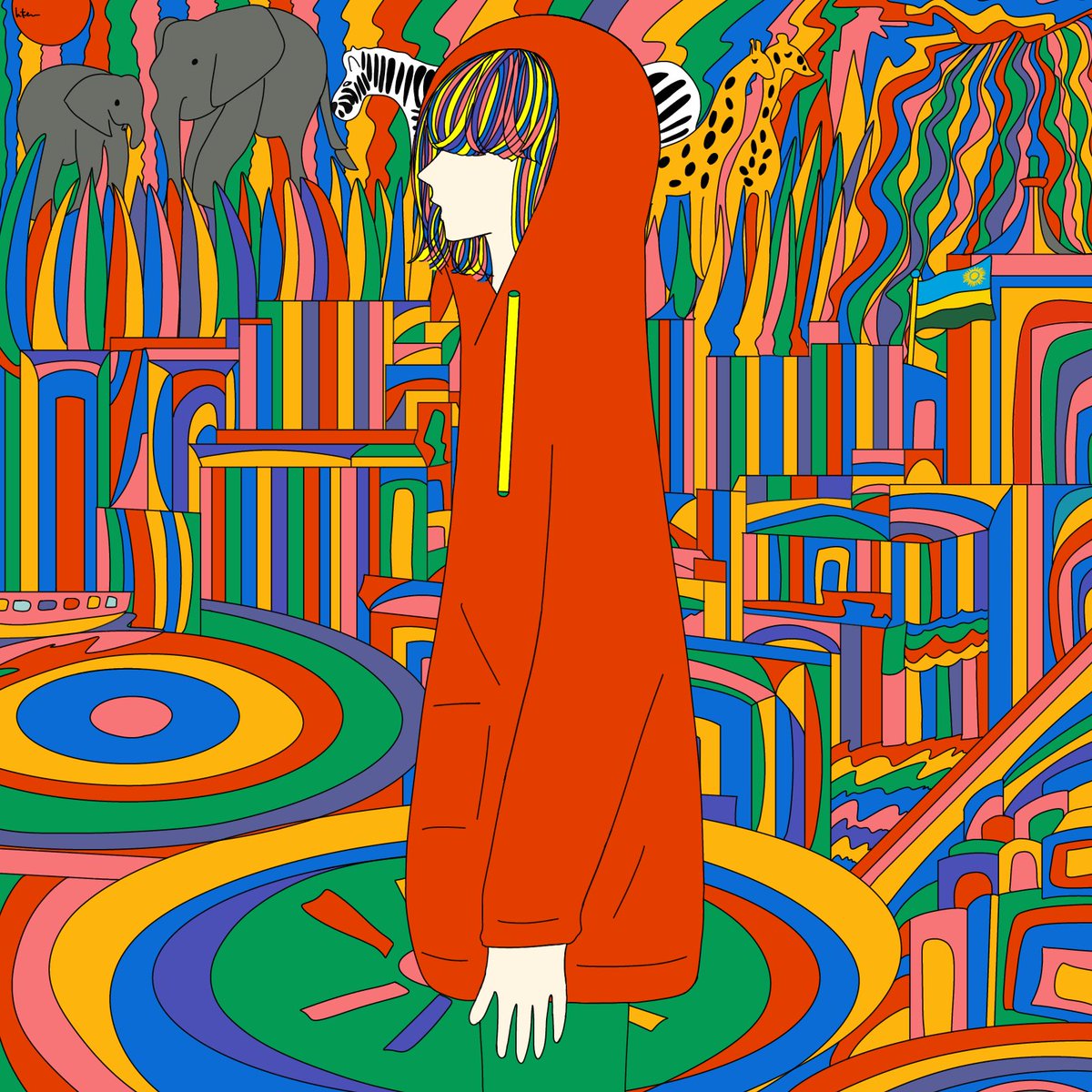 浮世離れするほど強彩色な作品できた。

#絵描きさんと繋がりたい  
#冬の創作クラスタフォロー祭り #イラスト
#絵柄が好みって人にフォローされたい