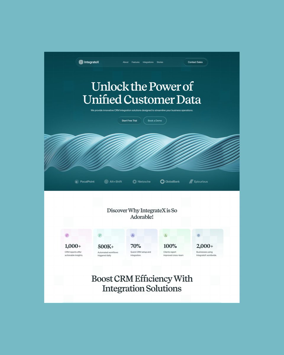 design_monks's tweet image. CRM Landing Page