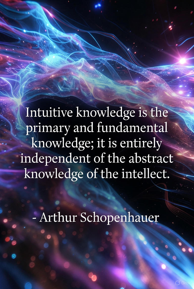 CallsToMind's tweet image. Intuitive knowledge is the primary and fundamental knowledge; it is entirely independent of the abstract knowledge of the intellect.
- Arthur Schopenhauer

#ArthurSchopenhauer #intuition #intuitiveknowledge #intellect