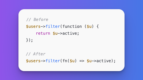 laravelbackpack's tweet image. #Laravel #PHP

Do you use arrow functions everywhere? 👇

Cleaner or harder to read? 👇