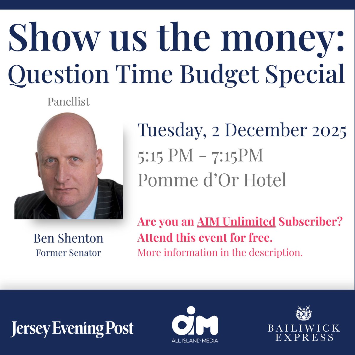 Meet our second panellist for Show Us The Money: Question Time Budget Special 💷

Former Senator, Ben Shenton.

Submit your questions for the panel here:
👇brnw.ch/21wXyOD

Tickets: brnw.ch/21wXyOE