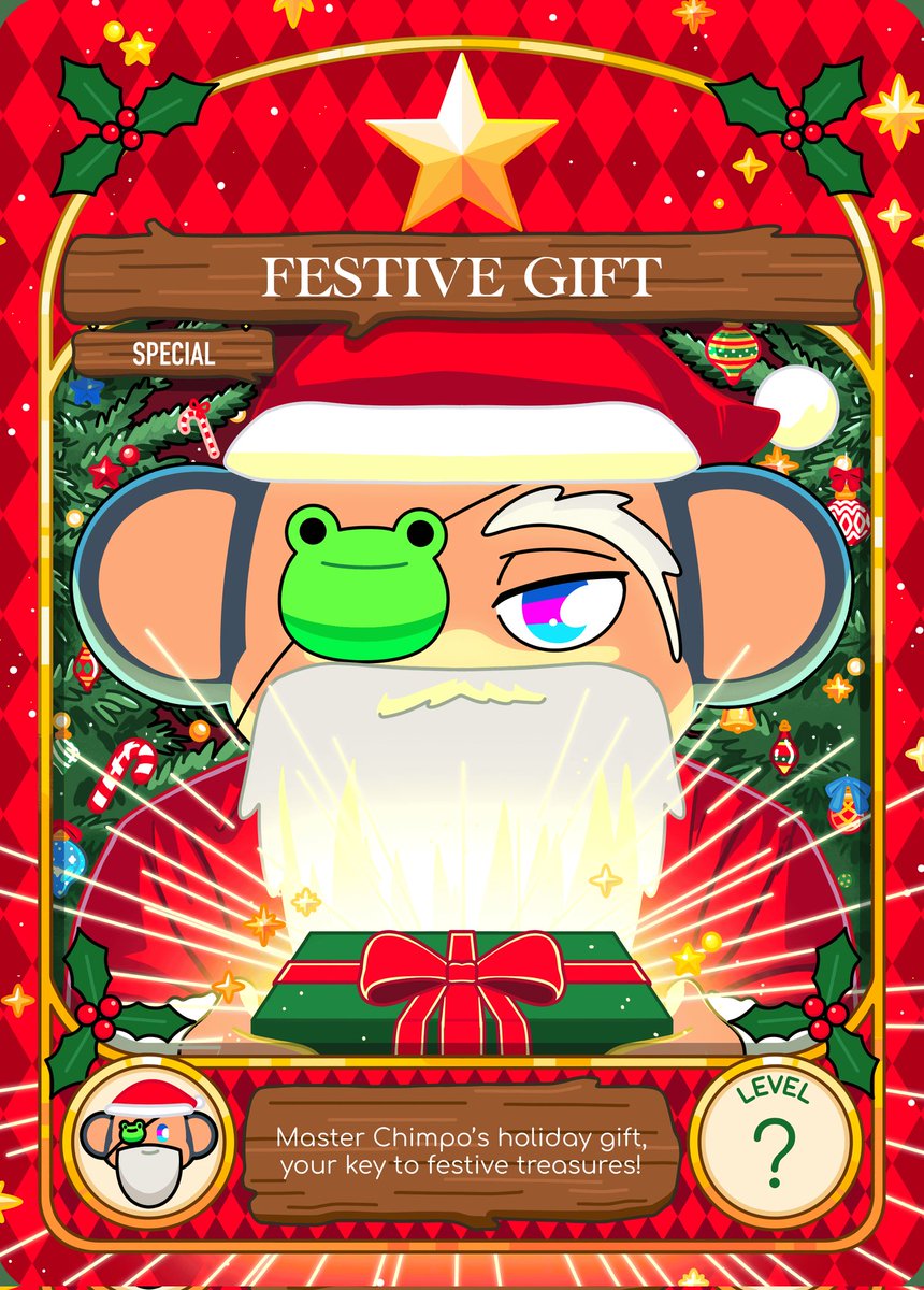 _Craig_'s tweet image. I love onboarding people to @ChimpersHQ $CHMPSTR

Wonder if we&apos;ll get another !CHIMPmas card drop this year? 🎅