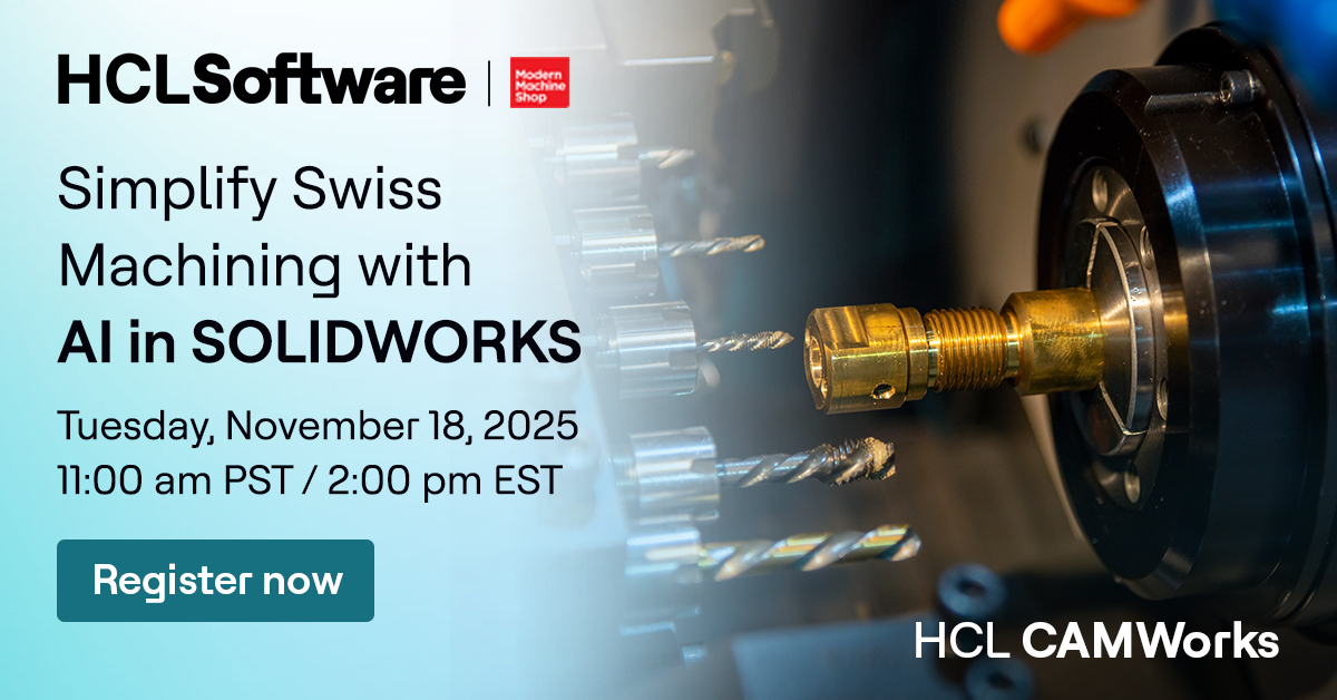 CAMWorks's tweet image. Discover how AI-powered programming and seamless integration with @SOLIDWORKS  can revolutionize your Swiss machining operations!

Register now and and experience user-friendly #SwissMachining: 
bigmarker.com/gardner-busine…

Don&apos;t miss out! Join us on Tuesday, November 18, 2025