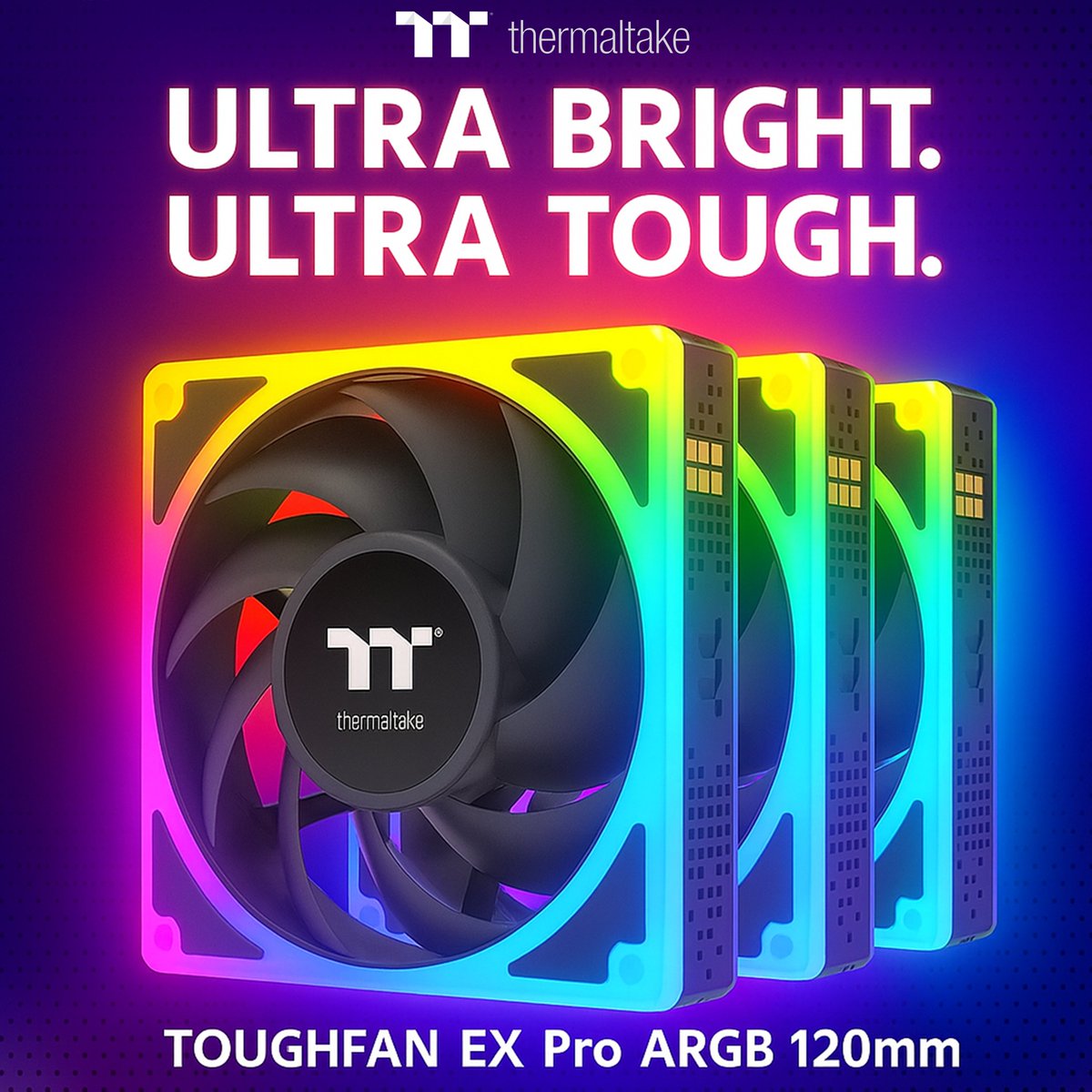 Thermaltake_UK_'s tweet image. Max RGB. Max Airflow. No Compromise. 💨💥
Level up your build with the Thermaltake TOUGHFAN EX Pro ARGB 120MM Fans
🔗bit.ly/3K3Cfae
#Thermaltake #ToughFanEXARGB #SetupGoals #RGBFANS #gaminglife #RGB