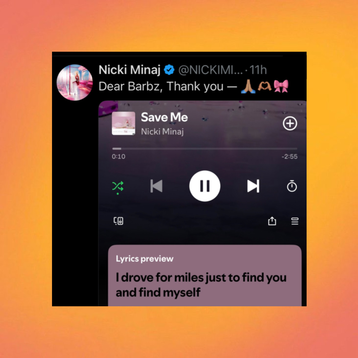 Nicki Minaj does not have Spotify Premium.