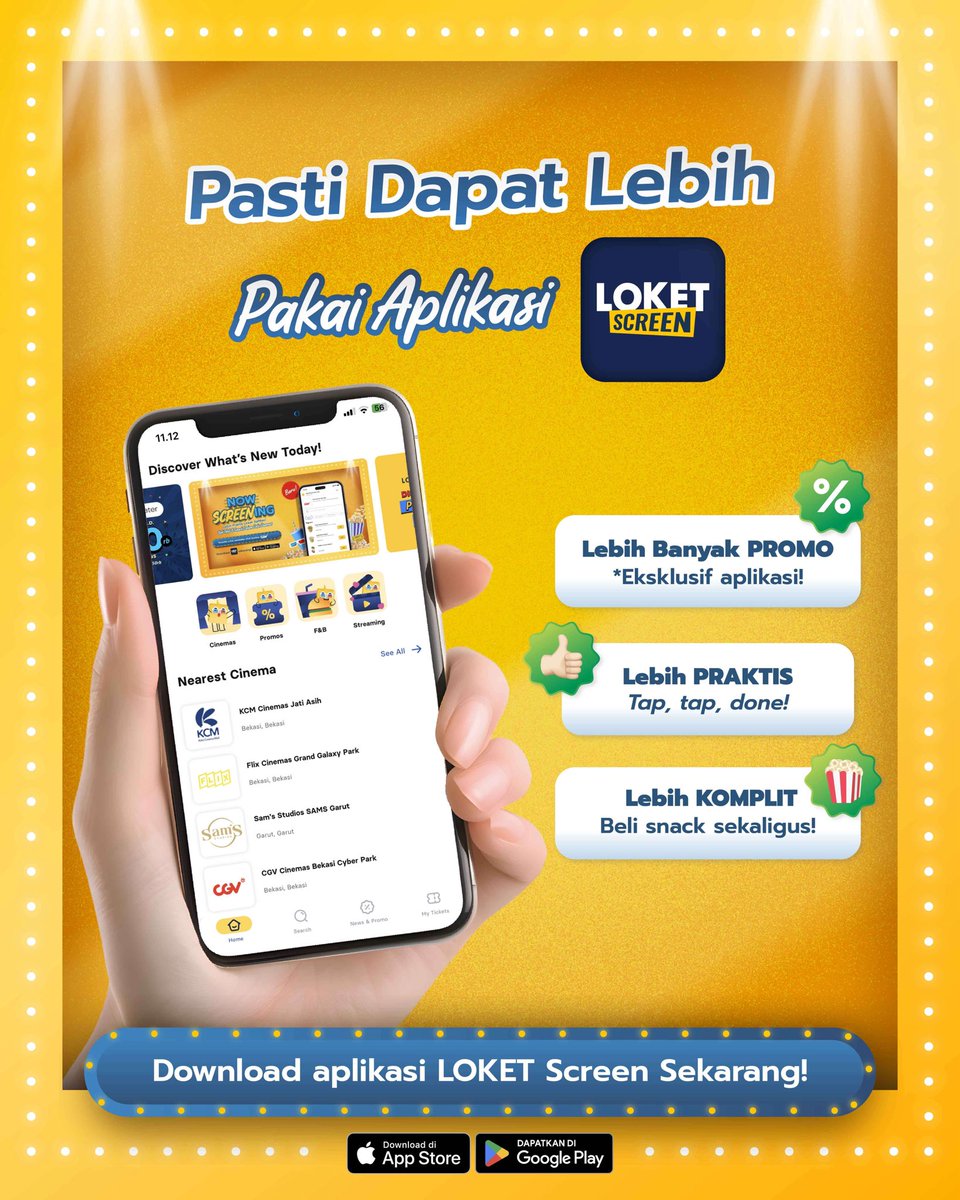 Promo spesial HAJATANEMA dan ulang tahun <a href="/FLIXCinema_ID/">FLIX Cinema</a> Grand Galaxy Park! 🥳🎉

Dapetin promo BELI 2 GRATIS 1 (min. 3 tiket) buat kamu yang mau nonton di FLIX Cinema pakai kode promo LSCREEN2FLIX. Promo ini berlaku untuk semua film dan di seluruh site FLIX Cinema, mulai tanggal