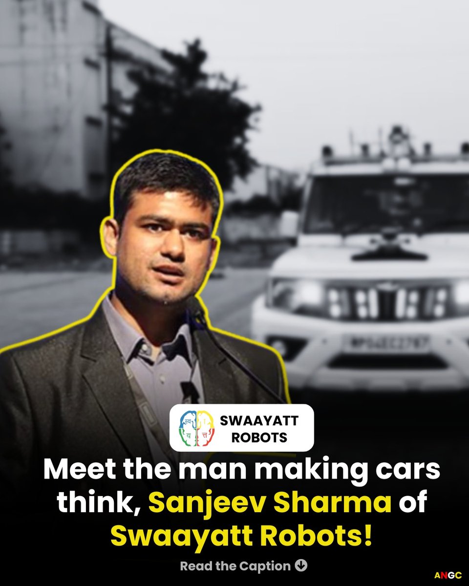 angcgroupind's tweet image. Sanjeev Sharma is a brilliant mind from India who dared to dream big.✨🚗
.
.
.
.
@swayattrobots @sanjeevsharma @science @startupindia @RVCJ_FB @IndiaToday 
#angc  #swaayattrobots  #sanjeevsharma  #indianinnovation  #autonomousdriving  #driverlesscars