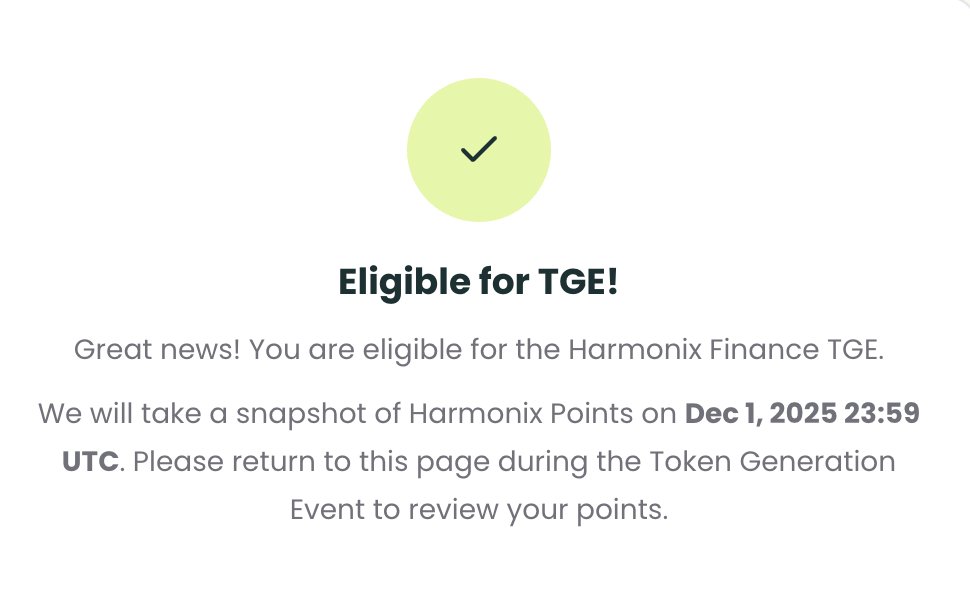 tippy_crypto's tweet image. 【#Harmonix エアドロ署名✍】

Harmonix (@harmonixfi) の $HAR エアドロ確認と署名が開始しています。期限は12月1日まで。総供給は1Bでうち合計50%がエアドロ割当・TGEエアドロは25%あるので大きいですね。受取に必要なようなので署名お忘れなく🙂

✅対象者 
・Harmonixユーザー…