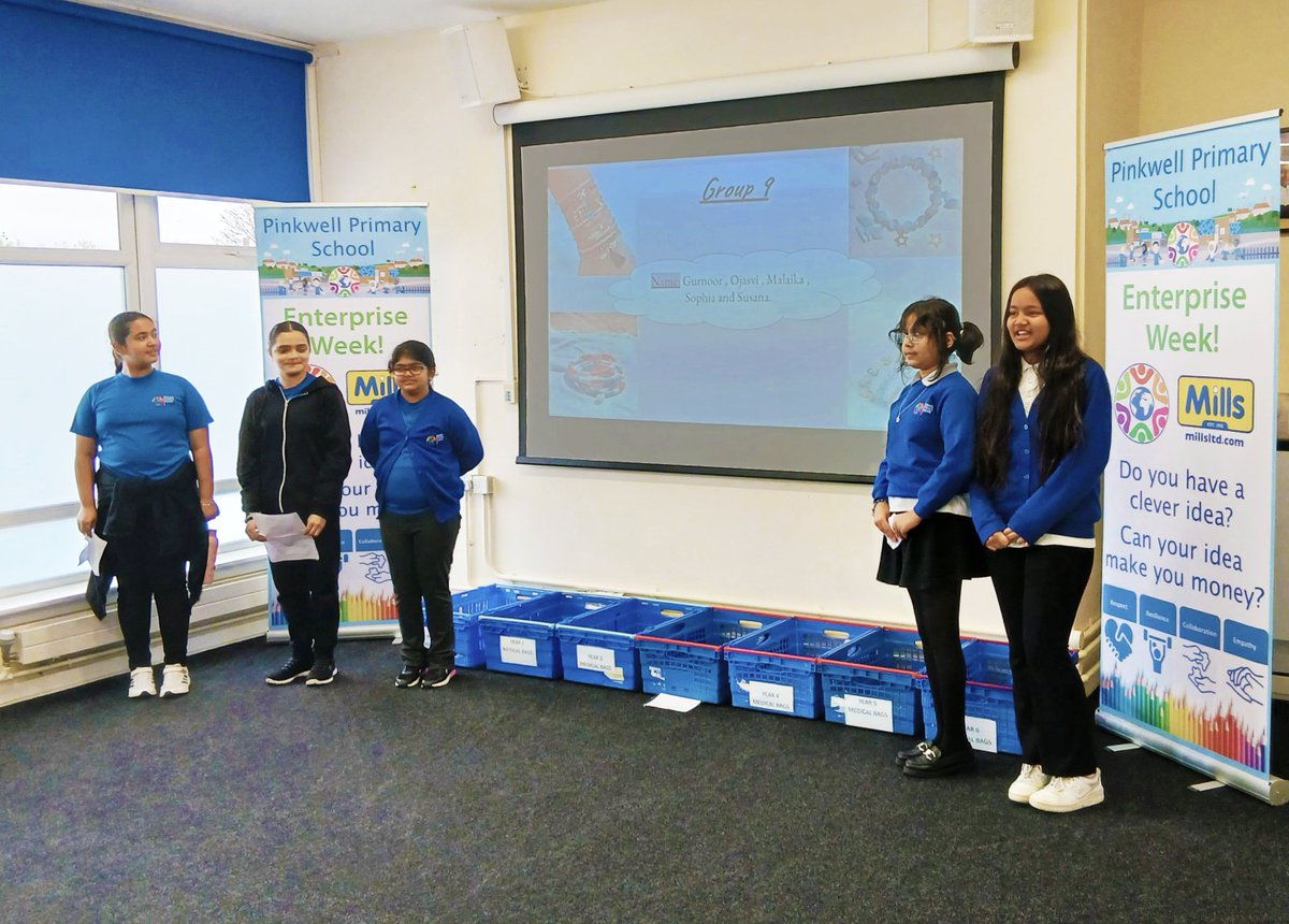 millsltd's tweet image. Proud to support Pinkwell Primary School’s Enterprise Week! The pupil are split into 18 teams, each given £40 to start a mini-enterprise, with the winners being the team that makes the most profit after repaying their loan. Can’t wait to return and see their ideas and results! 🙌🏻