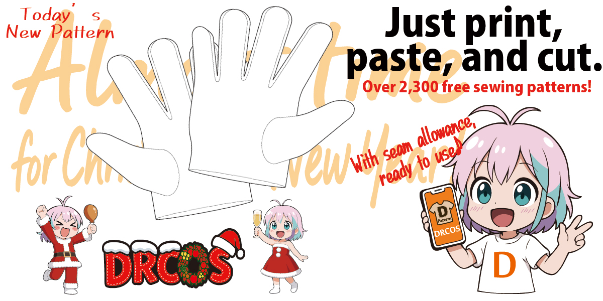 drcos_com's tweet image. 🎅 Today’s new Free English Paper Pattern release!

🧤 Large Glove
📏 A4 size (Cm)
🧵 Easy large glove pattern — great for Christmas cosplay, mascots, and handmade winter projects!

🔗 dr-cos.info/fp-largeglove.…

#ChristmasCostume #SewingPatterns #FreePattern #CosplayCostume