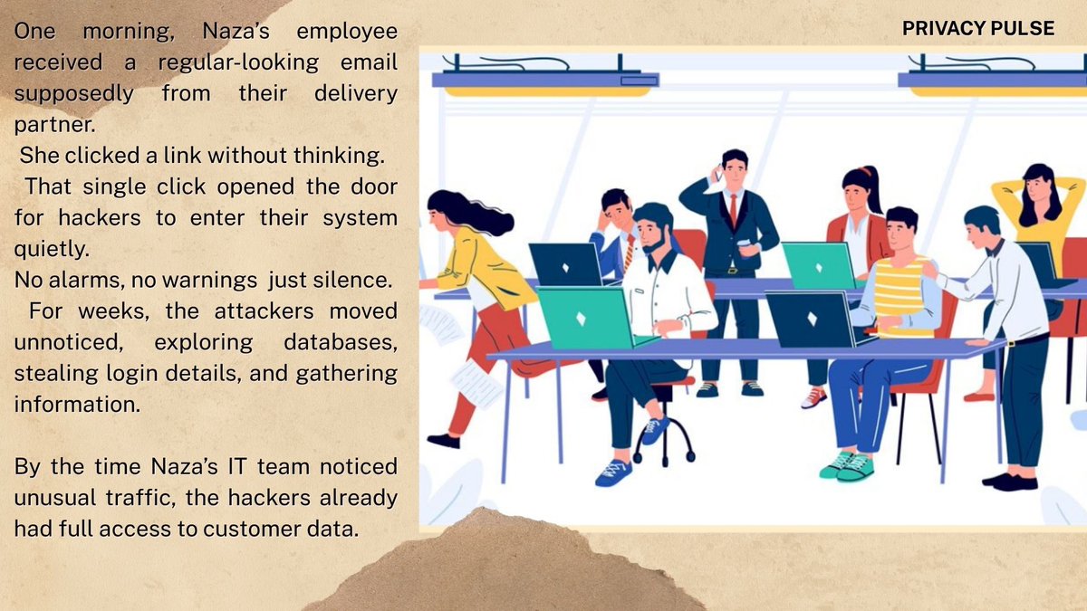 EzinneJubilee's tweet image. A single data mistake can trigger a chain reaction.
Meet Naza and see the domino effect of a breach in real life.
#CyberSecurity #DataPrivacy #PrivacyPulse