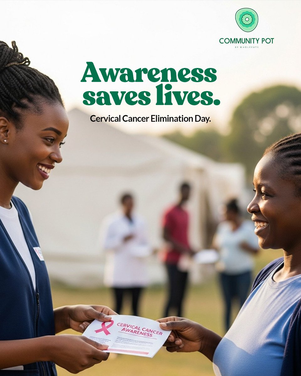 community_pot's tweet image. Awareness creates prevention. Support women by sharing information and encouraging early checks.

#CommunityPot #CervicalCancerEliminationDay