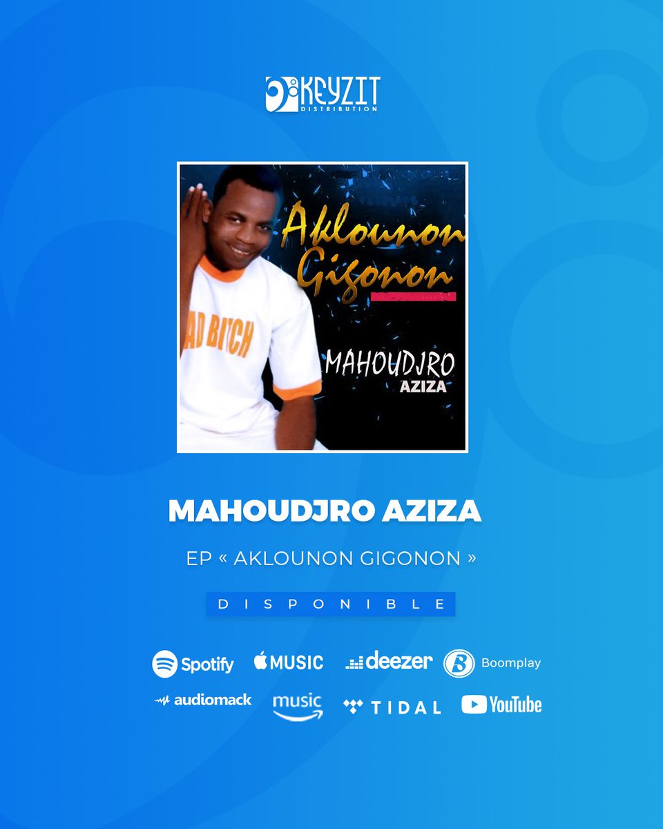 Keyzit_bj's tweet image. L&apos;EP « 𝐀𝐤𝐥𝐨𝐮𝐧𝐨𝐧 𝐆𝐢𝐠𝐨𝐧𝐨𝐧 » de l&apos;artiste Mahoudjro Aziza est disponible sur toutes les plateformes de streaming et de téléchargement légal.

🔗: mahoudjroaziza.fanlink.tv/AklounonGigonon

#KeyzitDistribution #KeyzitBenin #KeyzitAfrica #Keyzit #AfricanMajor