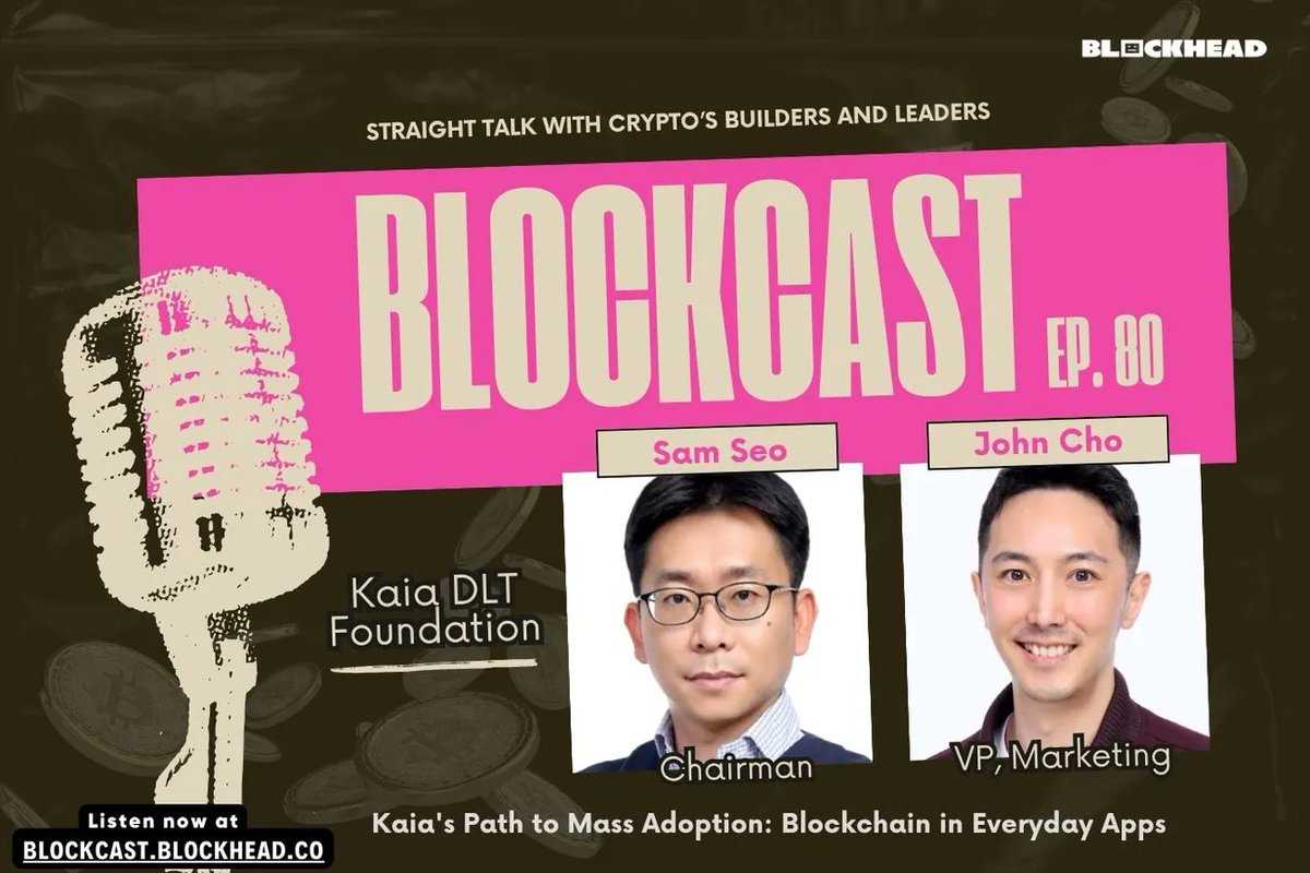 blockhead_co's tweet image. 🎙️ New Episode: #Blockcast 80 ➤ Kaia&apos;s Path to Mass Adoption: Blockchain in Everyday Apps

Dr. Sangmin Seo and John Cho talk #Kaia&apos;s strategies for mass adoption, the evolving regulatory landscape in Asia, and the integration of blockchain technology into messaging platforms.