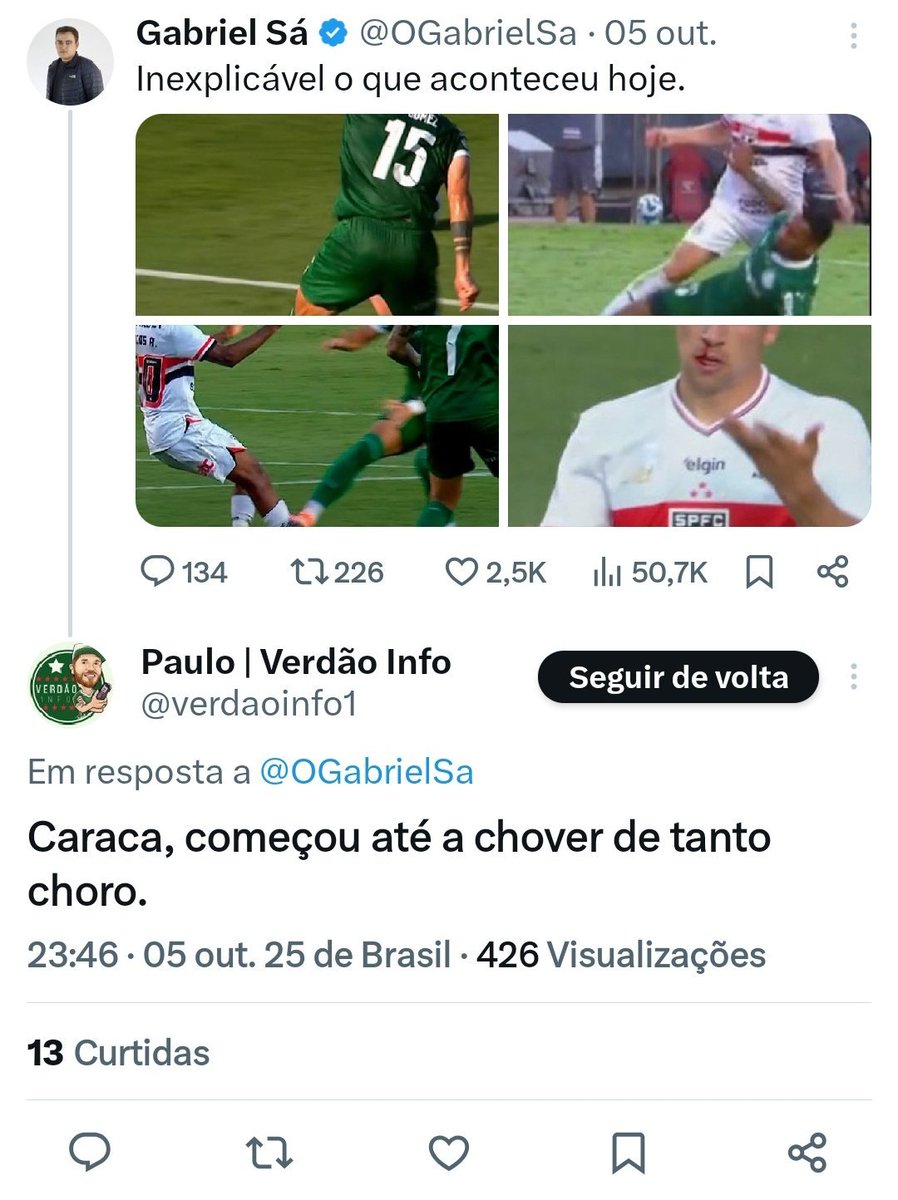Caraca, começou até a chover de tanto choro.