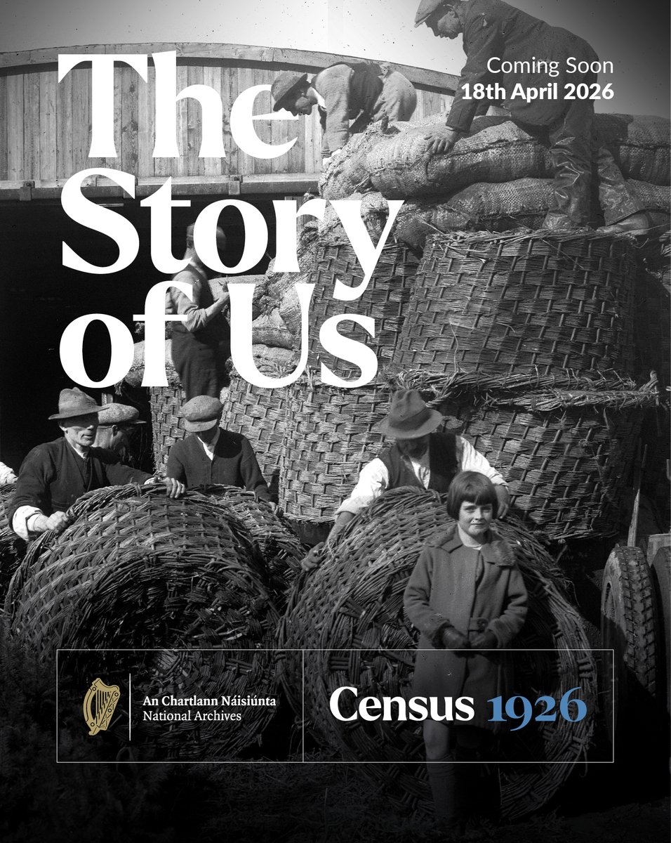 The 1926 Census is coming!
The National Archives is launching a huge public programme for the April 18, 2026, release: exhibitions (Dublin, London, Boston), RTÉ documentary, book, theatre, and workshops.
Explore the roots of modern Ireland.
Info: ⬇️ nationalarchives.ie/engage-and-lea…