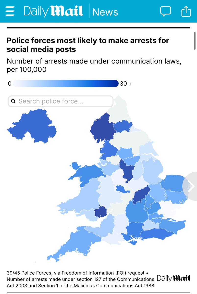 SpeechUnion's tweet image. 🚨 SPEECH CRIME POSTCODE LOTTERY

A Daily Mail investigation has exposed the shocking number of people arrested for “offensive” social media posts.

Freedom of Information requests sent to all police forces in England and Wales revealed that 9,700 people were arrested last year…