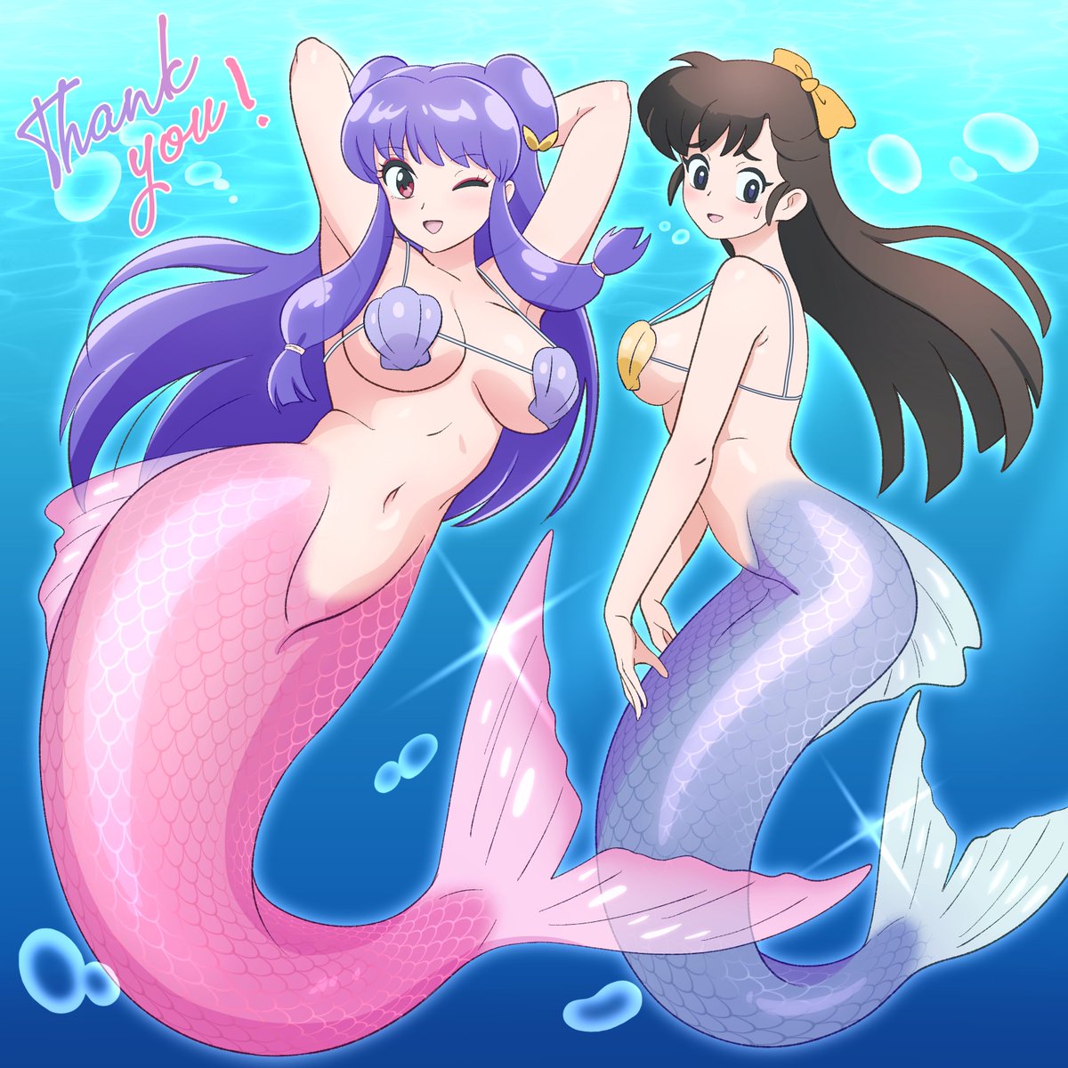 kiria021's tweet image. 人魚へと変わるプール🌊✨
#らんまアニメ #シャンプー #久遠寺右京 #pixivリクエスト