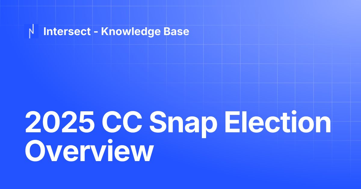 IntersectMBO's tweet image. The snap election to elect a new member of the Constitutional Committee, is now live.

Open to individuals, consortia, and companies,  registration is now open.

Full details on Intersect Knowledge Base here: buff.ly/VrxQcXB 
Apply Here: buff.ly/QQdd4X2
