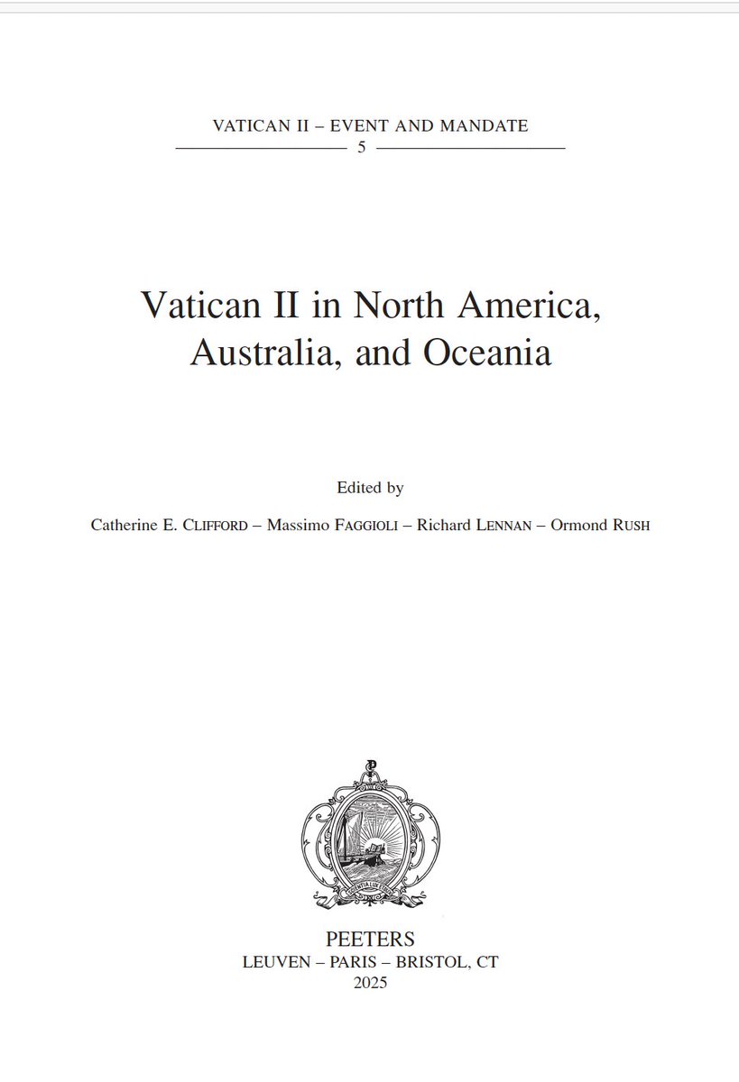 MassimoFaggioli's tweet image. this continental volume &quot;Vatican II in North America, Australia and Oceania&quot; is the completion of one phase of an international  project in 12 volumes that started a few years ago. For OPEN ACCESS, please see the link in the first comment