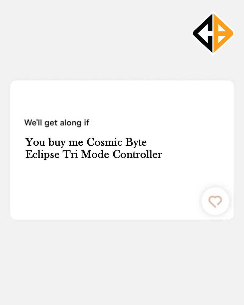 cosmicbyteindia's tweet image. The only way to get along with me ;)

#CosmicByte #SwitchToGodMode #Gaming #Gamers #EclipseController #Controller #GamingController #GamingGear