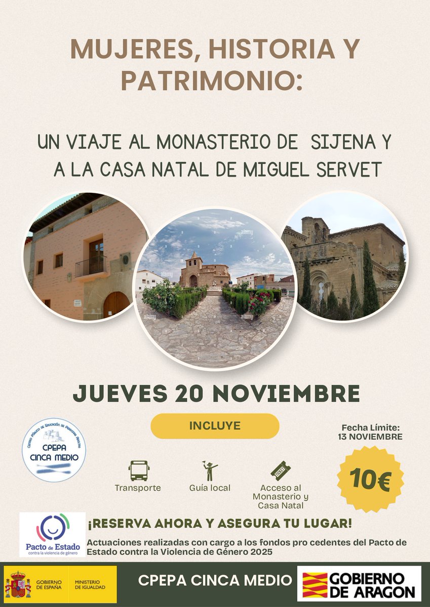 Desde el CPEPA Cinca Medio os animamos a participar en esta actividad cultural y de convivencia.

¿Te animas? Es una oportunidad para desconectar, conocer nuestra historia y patrimonio más cercano y pasar una tarde "en familia".