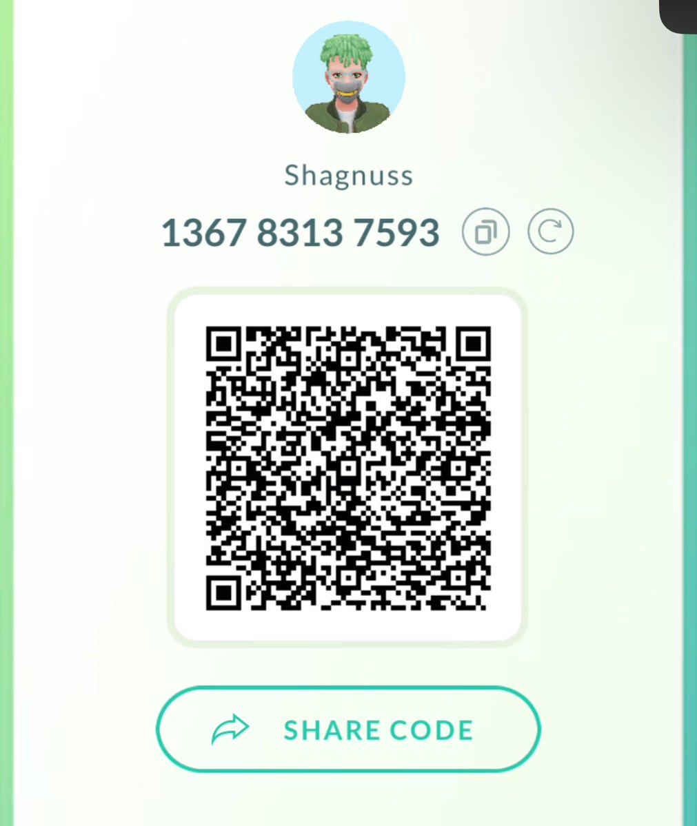 Shagnuss's tweet image. I’m looking for some more friends in Pokemon Go. I prefer openers or folks who raid that I could join in. If you need me to open for level 74 you just need to let me know and I can help. #pokemongo #friendcode #PokemonGoFriendCodes