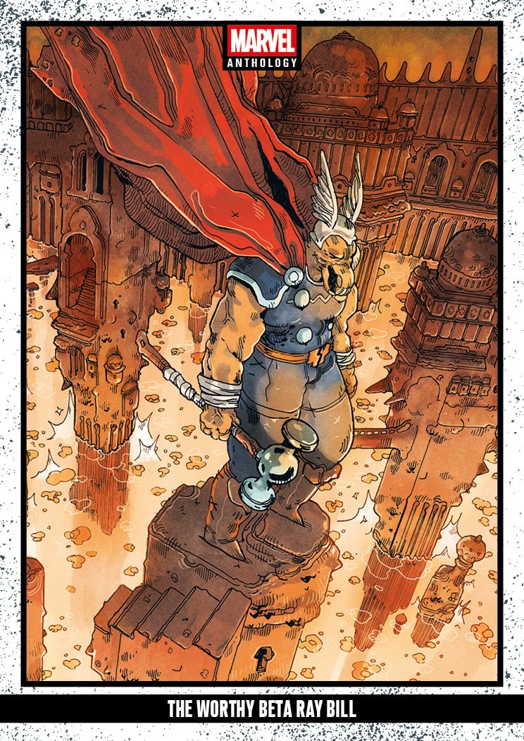 MathieuBablet's tweet image. En plus de la couv pour Daredevil,  j&apos;ai aussi participé à la Marvel Anthology Collection de @panini_marvelit @figurinepanini @panini_fr !
Au programme,  deux cartes à collectioner,  la première étant sur le personnage de Beta Ray Bill !