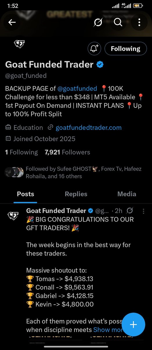 GiftSpence43810's tweet photo. @RealTraderSeun @goat_funded @EdwardXLreal @Covenanttrader1 @ForexTvOfficial @_TRAXXIO_ All tasks completed 
Hope I can be selected 🙏
@christineearhar 
@MisauFx 
@Emmanuelcyril25 https://t.co/HSbmwS27CT