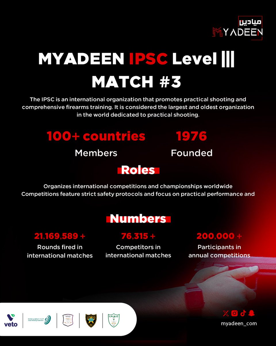 Nearly a quarter of a century of excellence
The largest and most renowned organization in the world of practical shooting (IPSC)

#IPSC_Championship 🏆