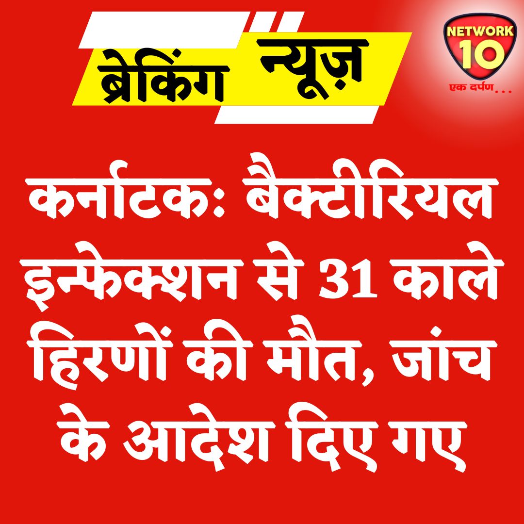 Network10Update's tweet image. कर्नाटक: बैक्टीरियल इन्फेक्शन से 31 काले हिरणों की मौत, जांच के आदेश दिए गए.

#Ekdarpan #Network10 #Karnataka #Belagavi #BlackBuck #news