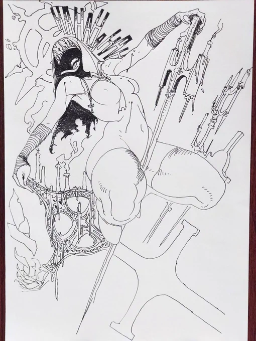 ボールペンで落書き1。 