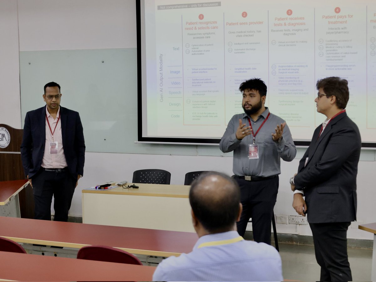 #GIM successfully conducted the Pre-Conclave Workshop on ‘#AI for #Healthcare Delivery in India: From Hype to Safe, Useful Practice’ as part of the 6th #Annual Healthcare Management #Conclave. The #workshop explored ethical, data-driven &amp; #practical AI applications in healthcare.